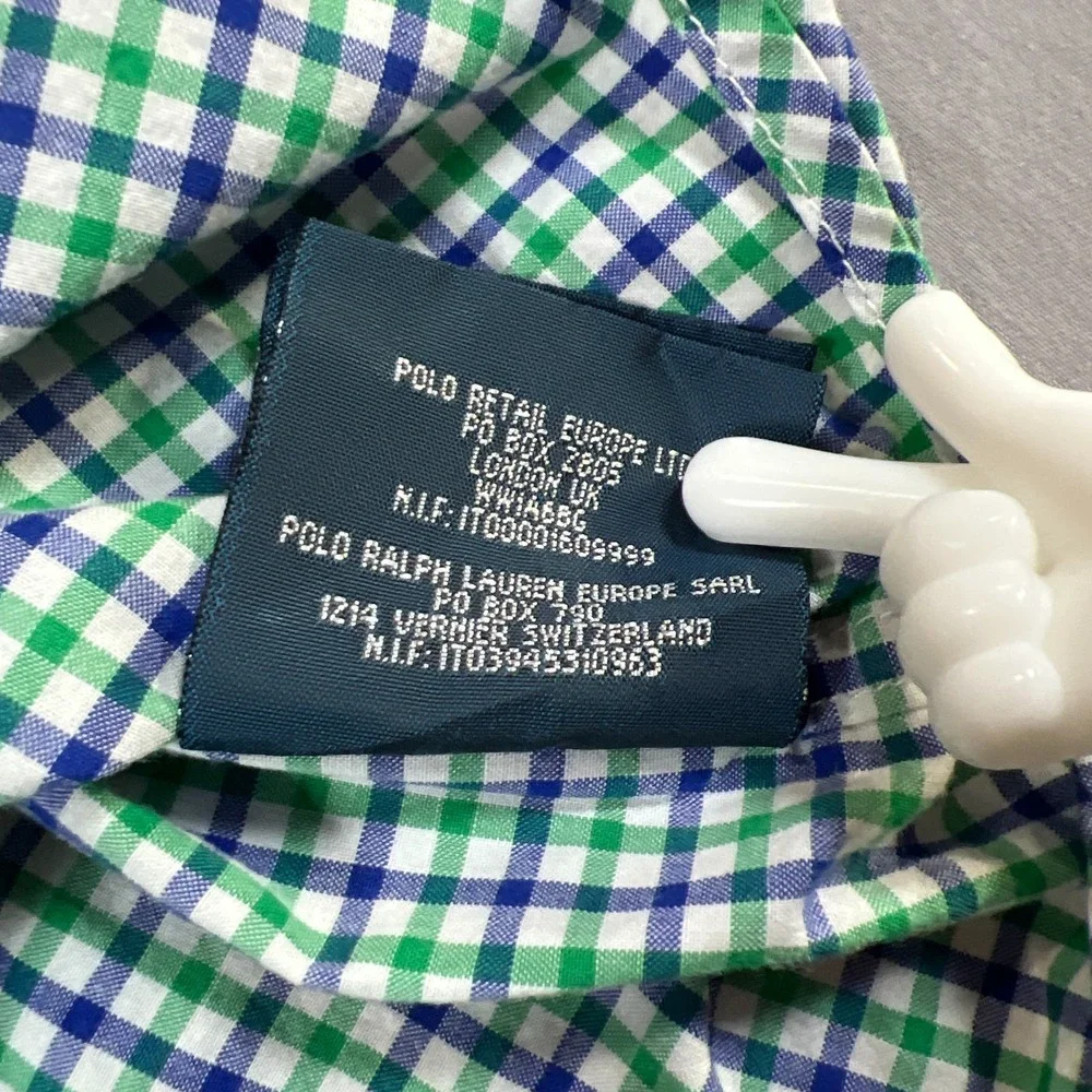 Polo Ralph Lauren Shirt Kids 5 Multicolor Gingham Check Cotton Embroidered Logo